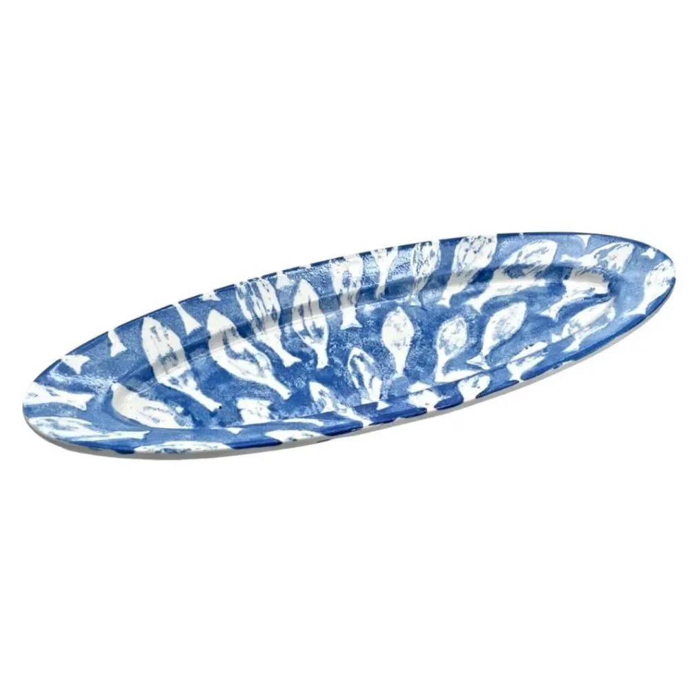 NEW Vietri Italy School of Fish Large Oval Serving Platter 22